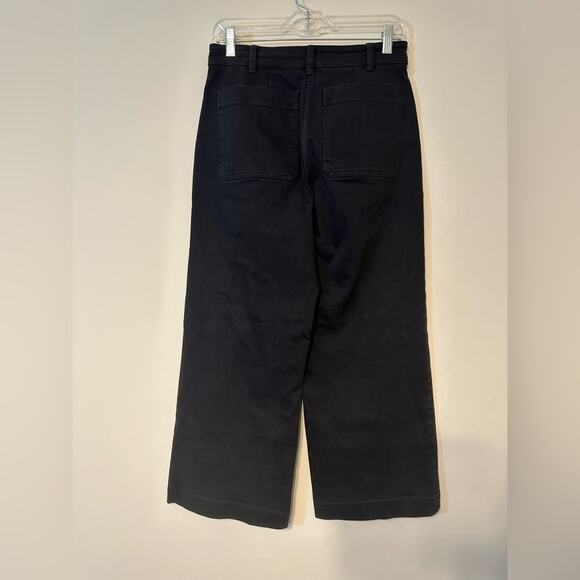 Everlane wide leg cropped high rise black jeans size 2 EUC - Picture 3 of 7